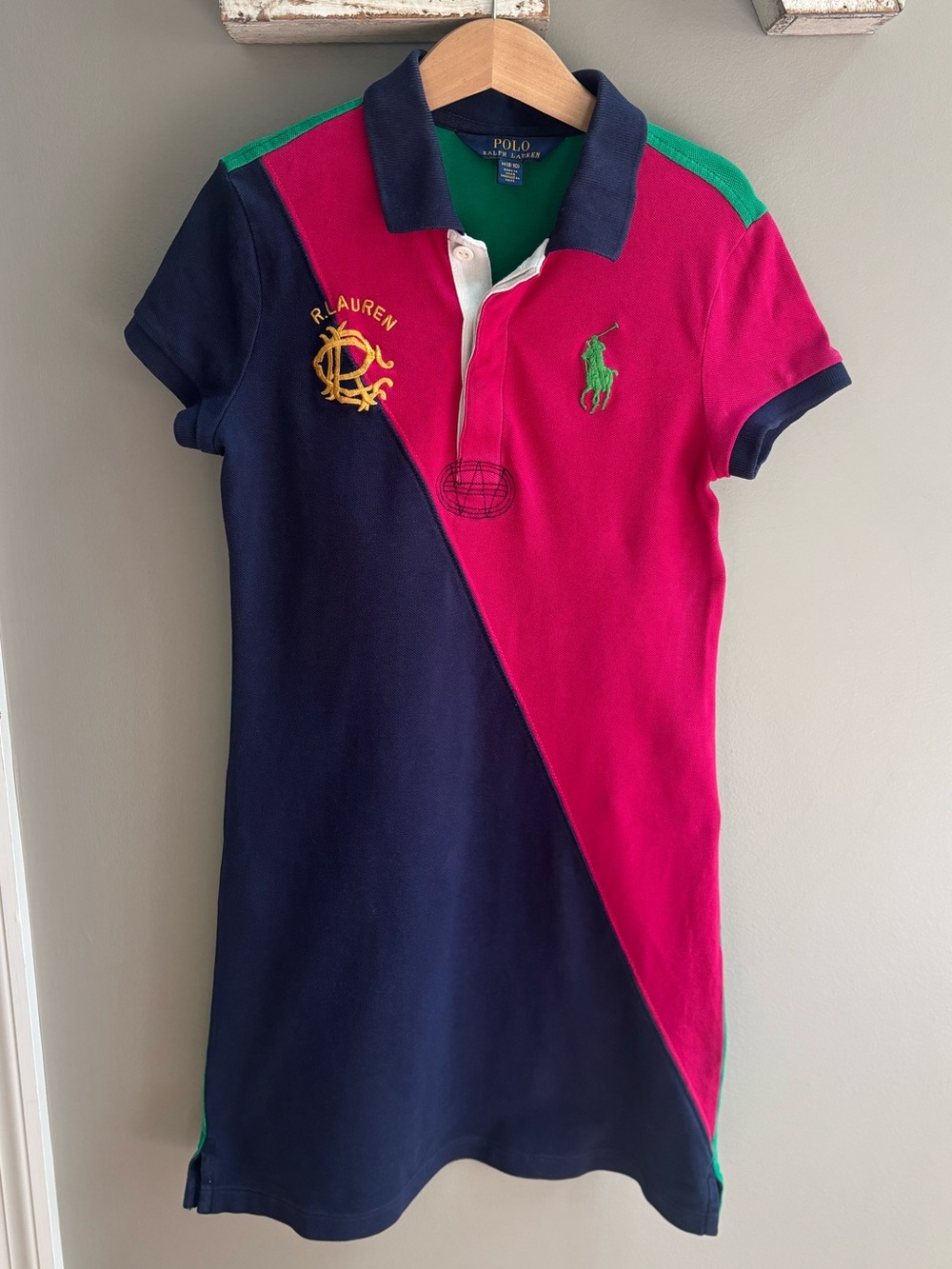 Polo Ralph Lauren Girls Colorblock Polo Dress / Medium (8-10)